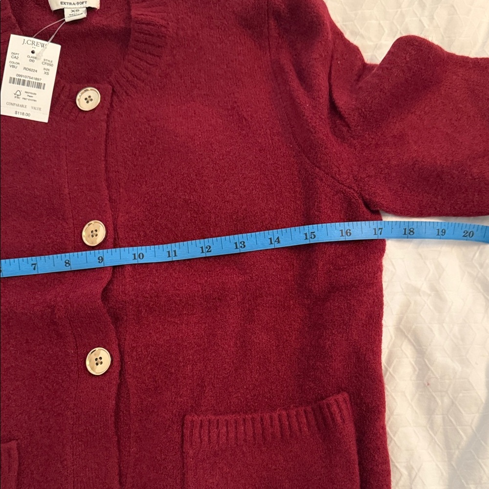 J. Crew Deep Red Cardigan Sweater - Picture 4 of 4